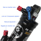 165mm 190mm 200mm Mountain Bike Rear Shock MTB Rear Shock Absorbers Adjustable Damping/Air Pressure Lock Out