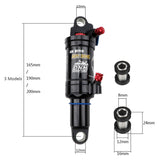 165mm 190mm 200mm Mountain Bike Rear Shock MTB Rear Shock Absorbers Adjustable Damping/Air Pressure Lock Out